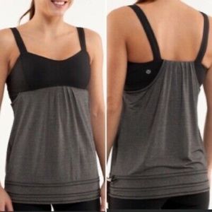 Lululemon Back on Track Tank Heather Grey Black